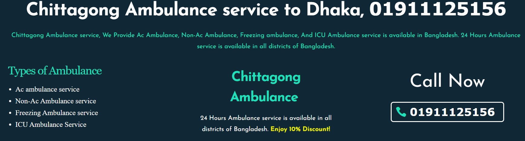 24 Hours Ambulance Service in Chitagong