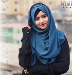 Glam Touch - Premium Quality Full Coverage (80x30) Diamond Georgette Hijab