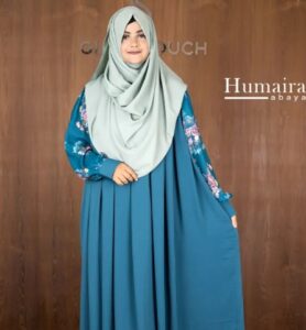 Glam Touch Premium Humayra Contrast Abaya, Boroka for Women, Dubai Cherry Abaya