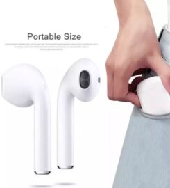 I7S Double Dual Mini Wireless 4.1 Bluetooth Earphone With Power Case – White
