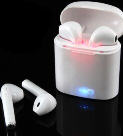 I7S Double Dual Mini Wireless 4.1 Bluetooth Earphone With Power Case – White