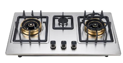 Disnie Stainless Steel 3 Burners Auto Gas Stove - DCGS-42 (NG/LPG)