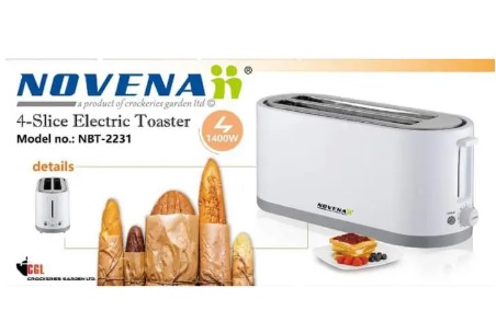 Novena Electric Toaster, 4 (Four) Slice Electric Toaster, Model- NBT-2231