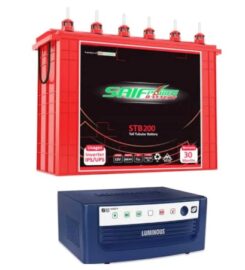 IPS WITH BATTERY PACKAGE FOR 5 FAN 4/6 LIGHTS LUMINUS ECO WATT 1050 WITH SAIFPOWER STB 200 HEAVY COMBO OFFER SINE WAVE WITH DIGITAL DISPLAY