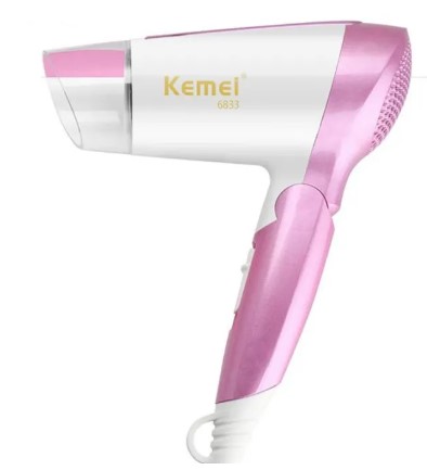 Kemei KM6833 Cool and Hot Electric Foldable Hair Dryer for Women - Hair Dryer