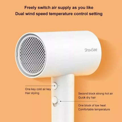 Xiaomi SHOWSEE A1 Anion Hair Dryer Negative Ion hair care Professinal Quick Dry 1800W Portable Hairdryer