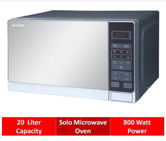 Sharp R-20MT-S Basic Solo Microwave Oven - 20 Liter