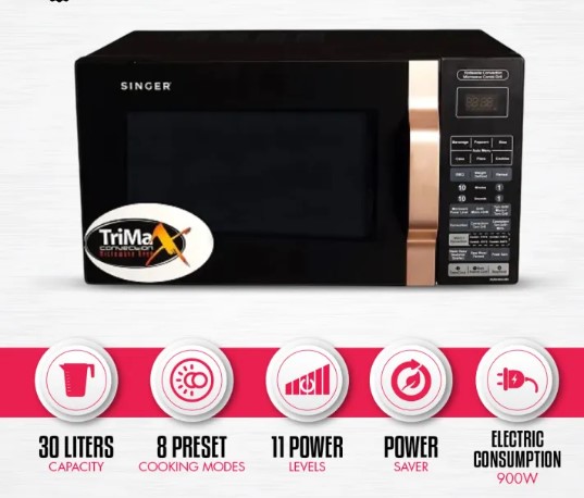 SINGER Microwave Oven | 30 Ltr | SMW30GCB8LP